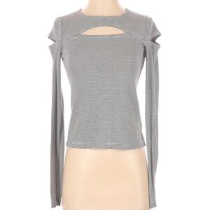 Splendid Striped Gray Cut Out Long Sleeve‎ Small